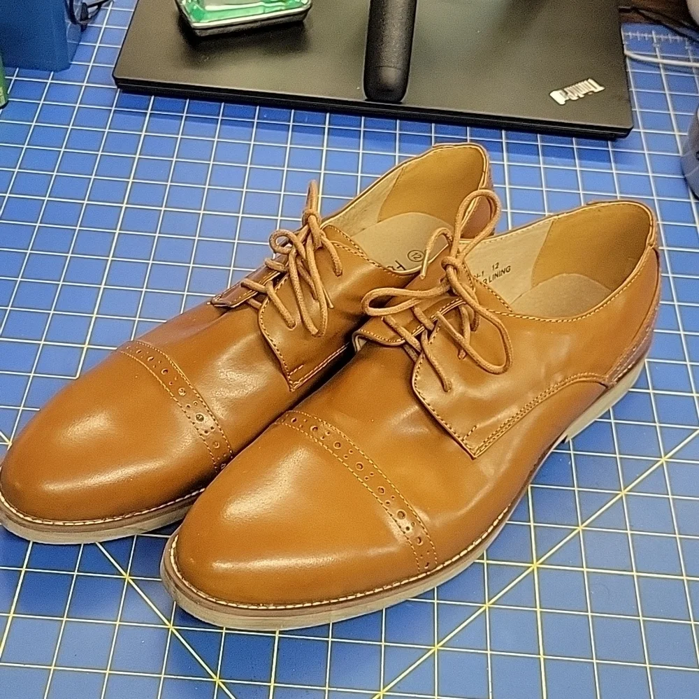 Flying Deer Leather Lining Men's Shoes Brown Size 12 Marin-1